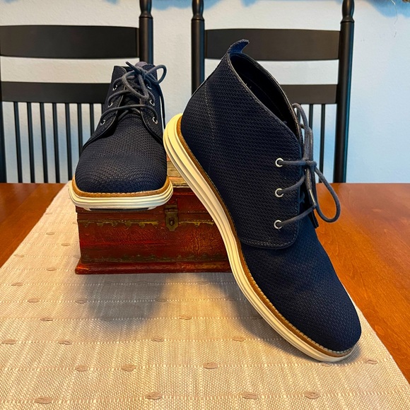 Cole Haan Men’s Lunargrand Navy Stitchlite Knit Lace Up Chukka Boot Size 10M main image 7